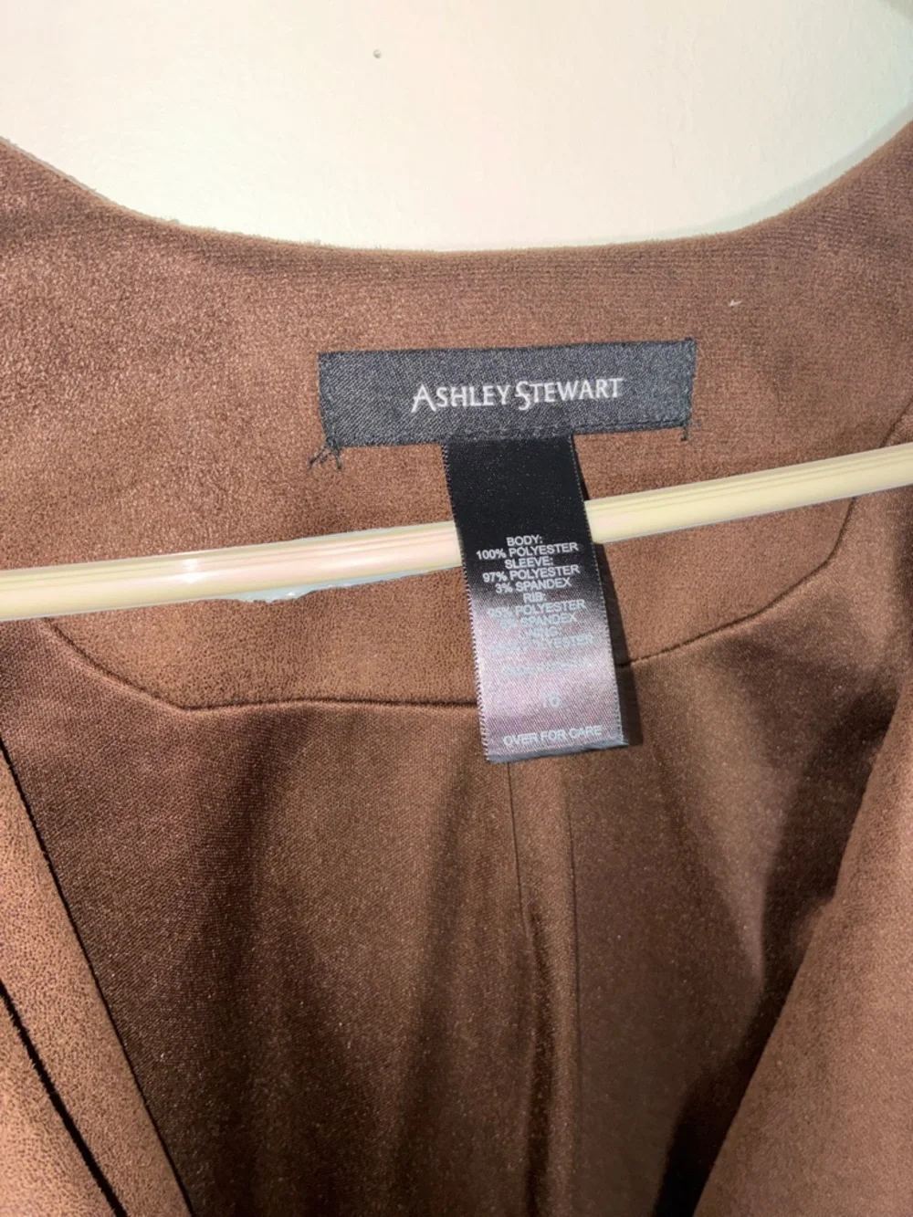 Ashley Stewart Brown Draped Open Front Jacket 16
